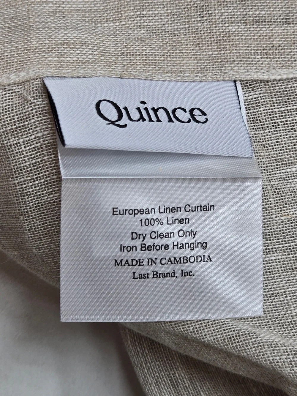 NWT QUINCE Set Of 2 48x108 European Linen Sheer Curtains Flax 9961
